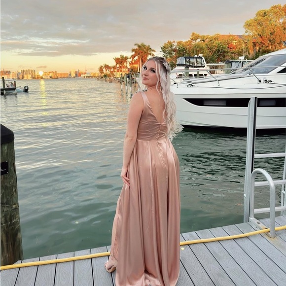 Signature Satin Blush Dress - Picture 3 of 6